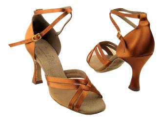 dansschoenen bruin satijn  